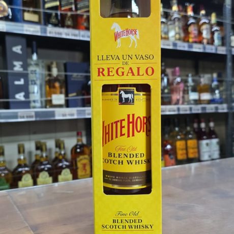 Whisky White Horse  más vaso 750cc