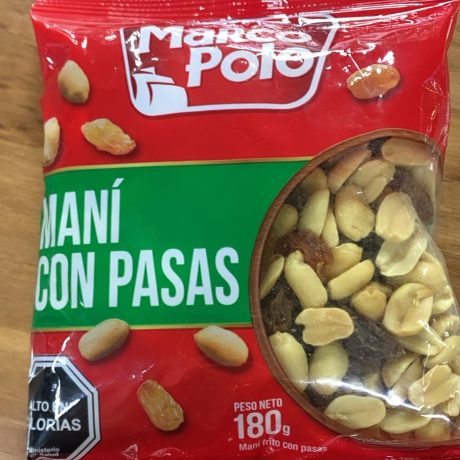 Maní con Pasas Marco Polo 180gr.