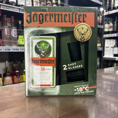 Licor Jagermeister 35%vol 700ml más 2 shot Glasses